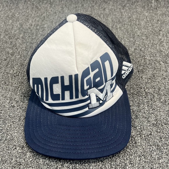 Adidas Vintage Michigan Wolverines Trucker Hat OSFA Navy White Snapback Mesh Cap — photo 2
